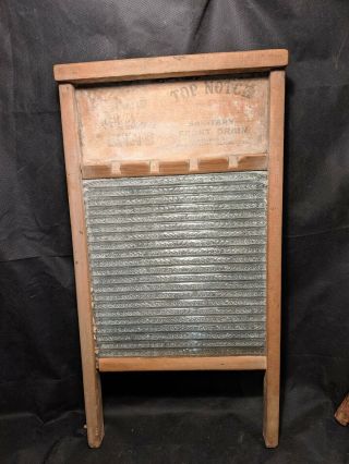 Vintage Antique National Washboard Company 860 Wood/Glass,  Top Notch Glass King 3