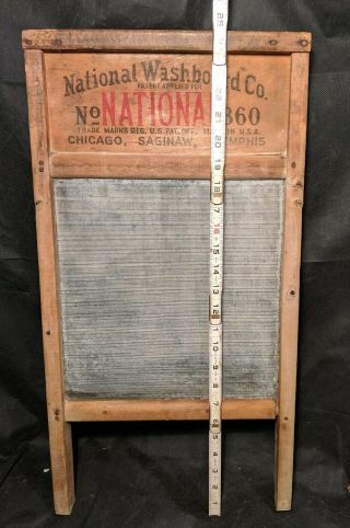 Vintage Antique National Washboard Company 860 Wood/Glass,  Top Notch Glass King 7