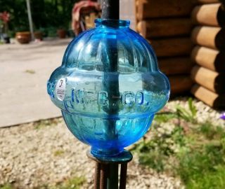 Blue/indego W.  C.  Shinn Mfg Belted Lightning Rod Weathervane Ball Globe