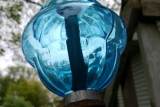 blue/indego W.  C.  Shinn Mfg Belted Lightning Rod Weathervane Ball globe 2