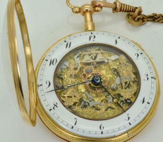 Wow Here It Is Rare 18k Gold Skeletonised Repeater Automaton Verge Fusee Watch