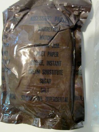1971 C Ration Accessory Packet w/Cigs,  Toothpick & Spoon (1) 2