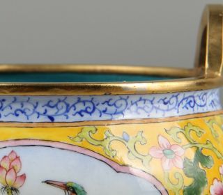 Chinese Exquisite Handmade flower bird copper Cloisonne incense burner 3