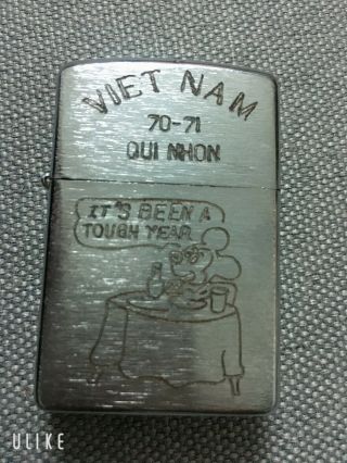 Vietnam War Zippo Lighter Qui Nhon 1970 - 71