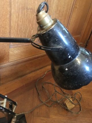 Vintage Herbert Terry square stepped base Anglepoise Lamp Black 5