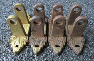 SET OF 4 ANTIQUE CAST IRON SWING ARM CURTAIN ROD MOUNTING BRACKETS OIL LAMP 2