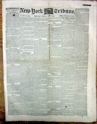 1862 Civil War Newspaper W Battle Of Glorietta Pass Mexico