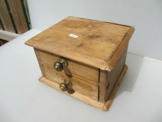 Small Vintage Wooden Chest Of Drawers Brass Knobs Pine Storage Retro Old