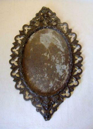 Victorian Oval Cast Iron Picture Frame : Baroque Style: 28 Cm High