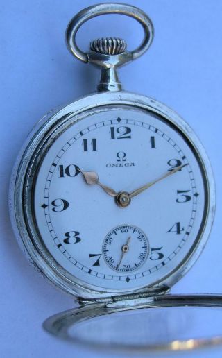 RARE ANTIQUE OMEGA STERLING SILVER.  900 LADIES POCKET WATCH SWISS MADE 1914 3