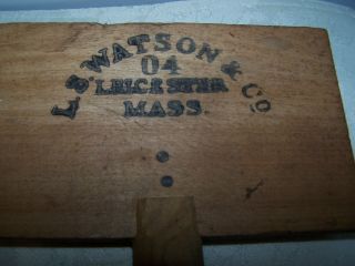 VINTAGE PAIR L.  S.  WATSON & CO.  NO.  4 WOOL CARDERS / COMBS - WOOD - MASS.  U.  S.  A. 2