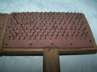 VINTAGE PAIR L.  S.  WATSON & CO.  NO.  4 WOOL CARDERS / COMBS - WOOD - MASS.  U.  S.  A. 4