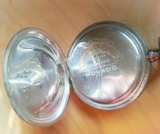 MOVADO Grand Prix Paris Solid Silver 0.  800 vintage pocket Watch.  Zenith 4