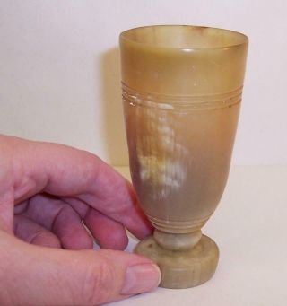 Vintage/antique Scottish Bovine Cattle Horn Handmade Drinking Tot Cup Beaker