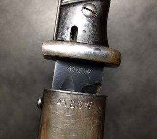 1941 Dated MATCHING WW2 German Mauser K98 Bayonet and Scabbard 2