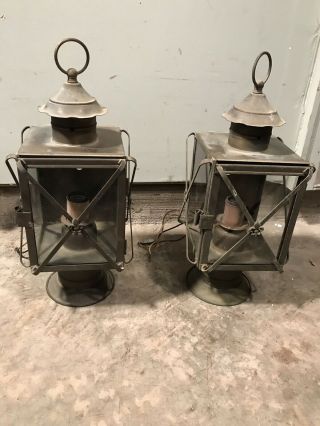 Vintage Brass Double Socket Electric Porch Lantern Lights