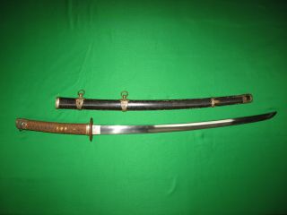 Japanese Ww2 Navy Sword With Anchor Stamped Tang