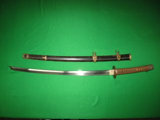Japanese WW2 Navy Sword with Anchor Stamped Tang 3