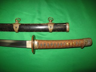 Japanese WW2 Navy Sword with Anchor Stamped Tang 5