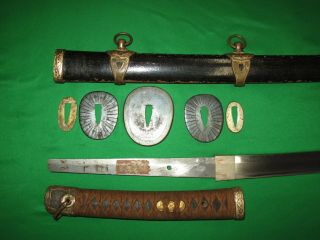 Japanese WW2 Navy Sword with Anchor Stamped Tang 8
