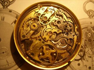 Minute Repeater Chronograph Pocket Watch Movement Swiss To Repair or Parts 10