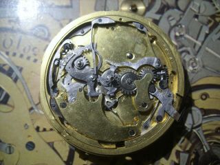 Minute Repeater Chronograph Pocket Watch Movement Swiss To Repair or Parts 4