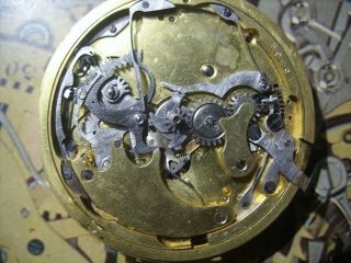 Minute Repeater Chronograph Pocket Watch Movement Swiss To Repair or Parts 7