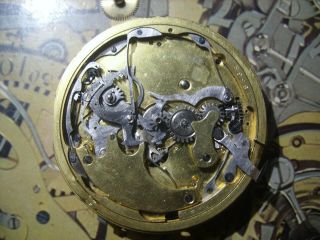 Minute Repeater Chronograph Pocket Watch Movement Swiss To Repair or Parts 8