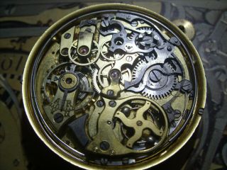 Minute Repeater Chronograph Pocket Watch Movement Swiss To Repair or Parts 9