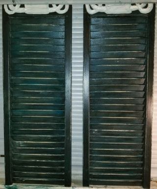 Vintage Rustic Country Old Architectural Salvage Wood Shutters 31 " X12 "