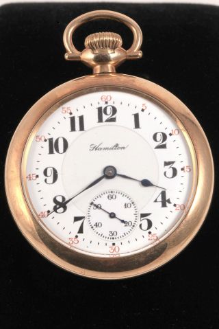 Hamilton 996 14k Gold Railroad Pocket Watch 1921 19 Jewels 16s Philadelphia Case
