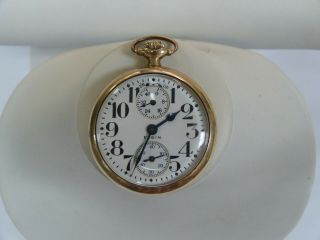 Elgin B.  W.  Raymond 19j 16 Size Gold Filled Wind Indicator Pocket Watch
