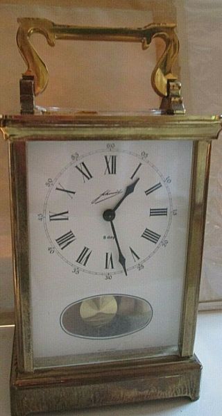Vintage Schmid Brass 8 Day Carriage Clock West Germany