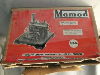 Vtg Mamod S.  E.  3.  Se3 Twin Cylinder Superheated Steam Engine Box Malins