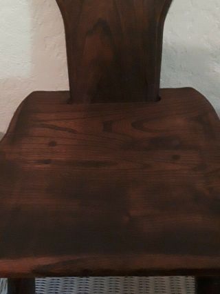 ANTIQUE VTG BIRTHING CHAIR STOOL HAND CARVED W/ CUSHION PRIMITIVE BABY GIFT 2
