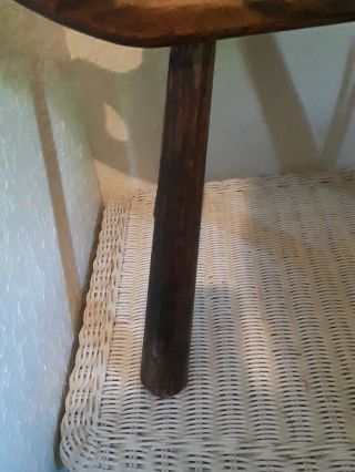 ANTIQUE VTG BIRTHING CHAIR STOOL HAND CARVED W/ CUSHION PRIMITIVE BABY GIFT 4