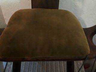 ANTIQUE VTG BIRTHING CHAIR STOOL HAND CARVED W/ CUSHION PRIMITIVE BABY GIFT 6