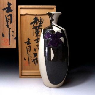 6l2: Japanese Pottery Vase By Great Human Cultural Treasure,  Seisei Suzuki