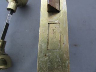 VTG Antique Brass Bronze Russwin Mortise Door Lock Set & Knobs Ribbon & Reed 3