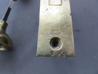 VTG Antique Brass Bronze Russwin Mortise Door Lock Set & Knobs Ribbon & Reed 4