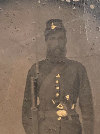 Civil War Tintype Soldier With Rifle & Pistol Named