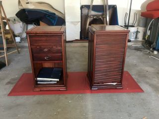 Set Of Two Solid Rosewood Cabinets.