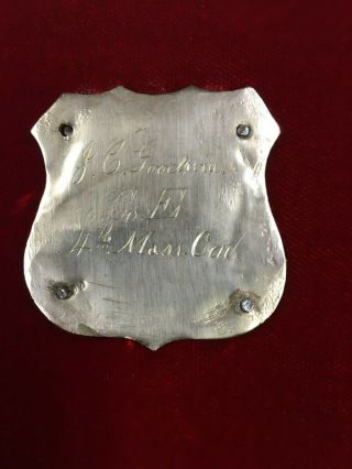 J.  C.  Goodwin Civil War ID Badge & CDV 4th Massachusetts Cavalry WIA Olustee RARE 2