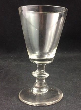 Antique Blown Flint Glass Georgian Wine Glass 18th Or Early 19th Century