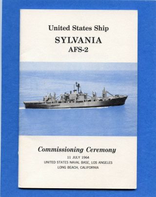 Uss Sylvania Afs 2 Commissioning Navy Ceremony Program
