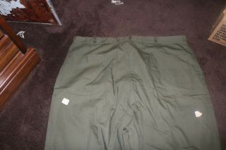 NOS unissued WWII US Navy seabees OD HBT fatigue trousers N3 sz 44x32 7
