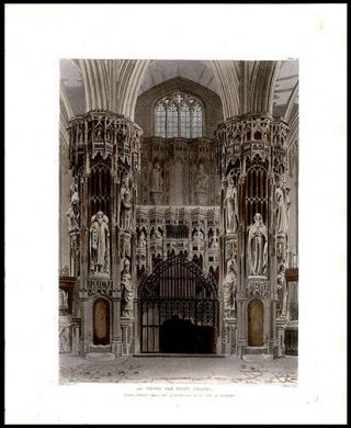 R Ackermann Engraving Aquatint Henry The Fifth Chapel Westminster Abbey London