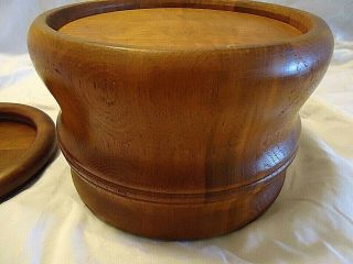 VINTAGE NISSEN STAVED TEAK ICE BUCKET WITH LID MID CENTURY MODERN DENMARK 6