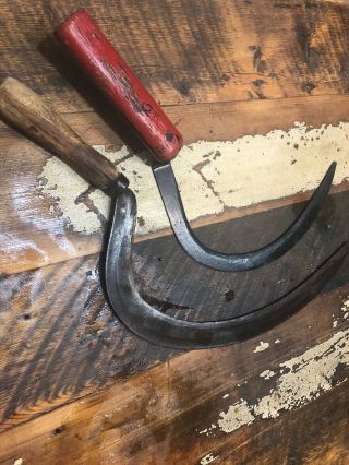 2 Scythe Farm Tool Old Blade Antique