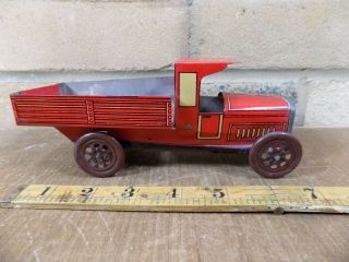 Early Tin Plate Clockwork Delivery Wagon / Truck Toy